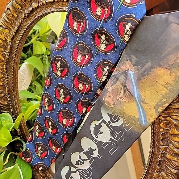 VINTAGE Star Wars  Obi Wan Kanobi Neck Tie Star Wars Bundle Jedi Repeat  Navy - Picture 3 of 15